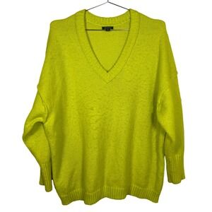 Wild Fable Womens XXL Oversized V-Neck Sweater‎ Lime Green Neon